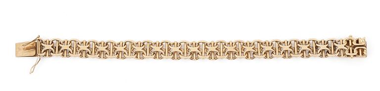 ARMLÄNK, 18K guld, Kjerrman D, Falköping, 1961.  Total vikt ca 36,74 g.
