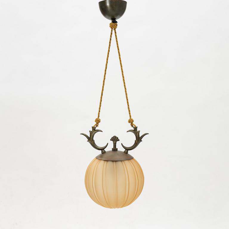 a Swedish Grace ceiling lamp, 1920s-30s.