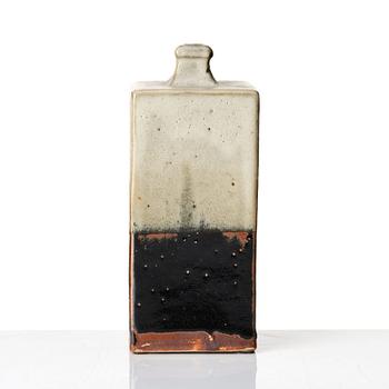 Shoji Hamada, a square stoneware bottle/vase, Japan, 1960s.