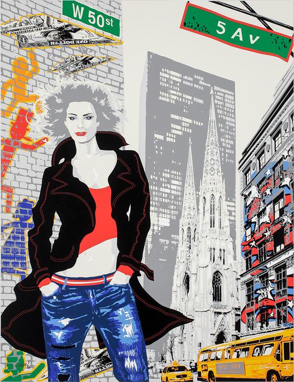 RICHARD RYAN, mapp med 4 litografier,"Manhattan in fashion", signerade och numrerade AP 10/35.