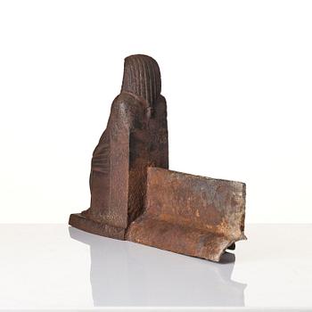 A pair of French Empire cast iron chenets, first part 19th century.