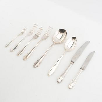Cutlery service parts, 127 + 31 pieces, model Haga, GAB and C. G. Hallberg, Stockholm, 1950s/1960s.