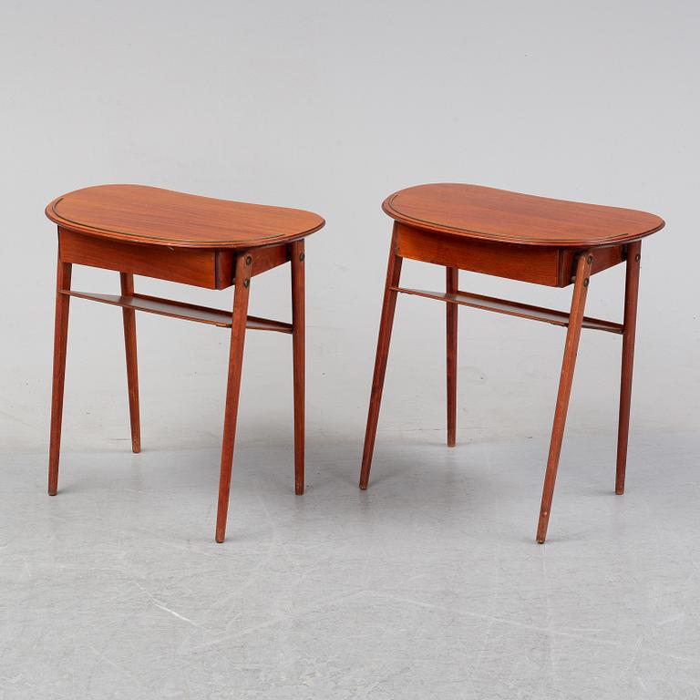 A pair of bedside tables, Sweden, mid 20th century.