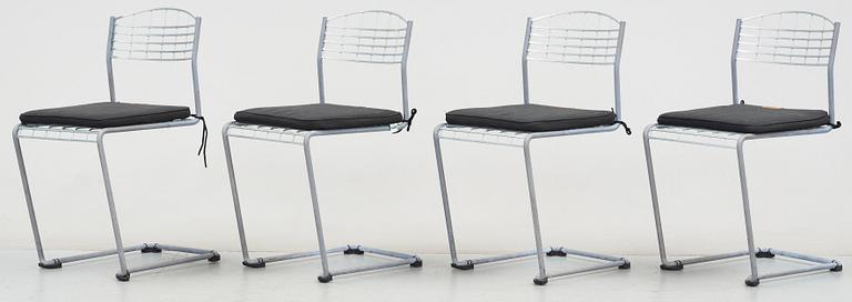 STOLAR / TRÄDGÅRDSSTOLAR, 4 st, "Hightech", Nisse Strinning, Grythyttan, 2000-tal. Formgivna 1984.