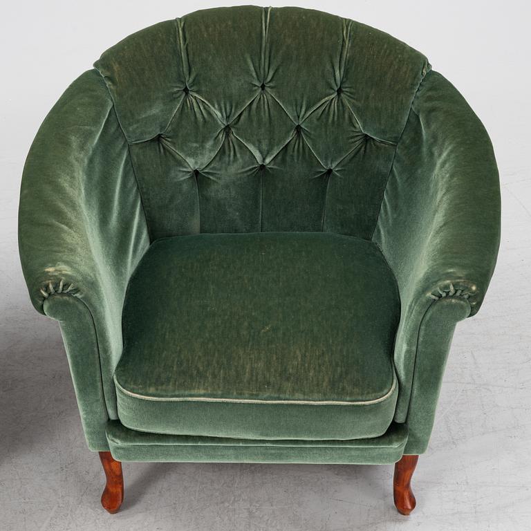 A pair of Bröderna Andersson easy chairs, mid 20th Century.