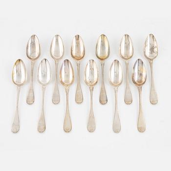 Carl Herdin, table spoons, 12 pcs, silver, Falun, 1842.