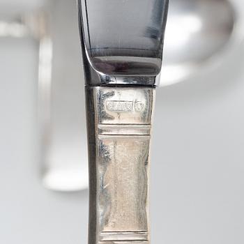 Jacob Ängman, A Swedish silver cutlery, "Rosenholm", GAB, Eskilstuna and Stockholm 1969-1985 (32 pieces).