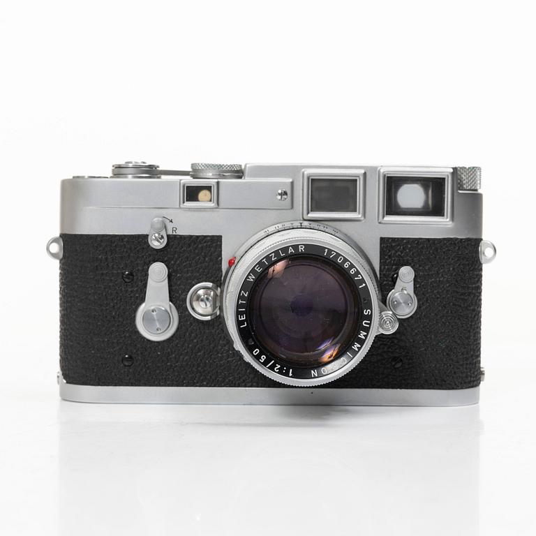 A Leica M3 camera with lens and accessories, Ernst Leitz, Wetzlar, Germany, 1960.