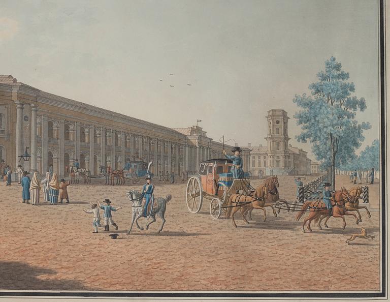 Benjamin Patersen (Paterson), ”Vue de Boutiques russes au perspectif de Nevsky”.