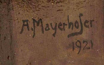 Adolf Mayerhofer, olja på pannå signed and dated 1921.