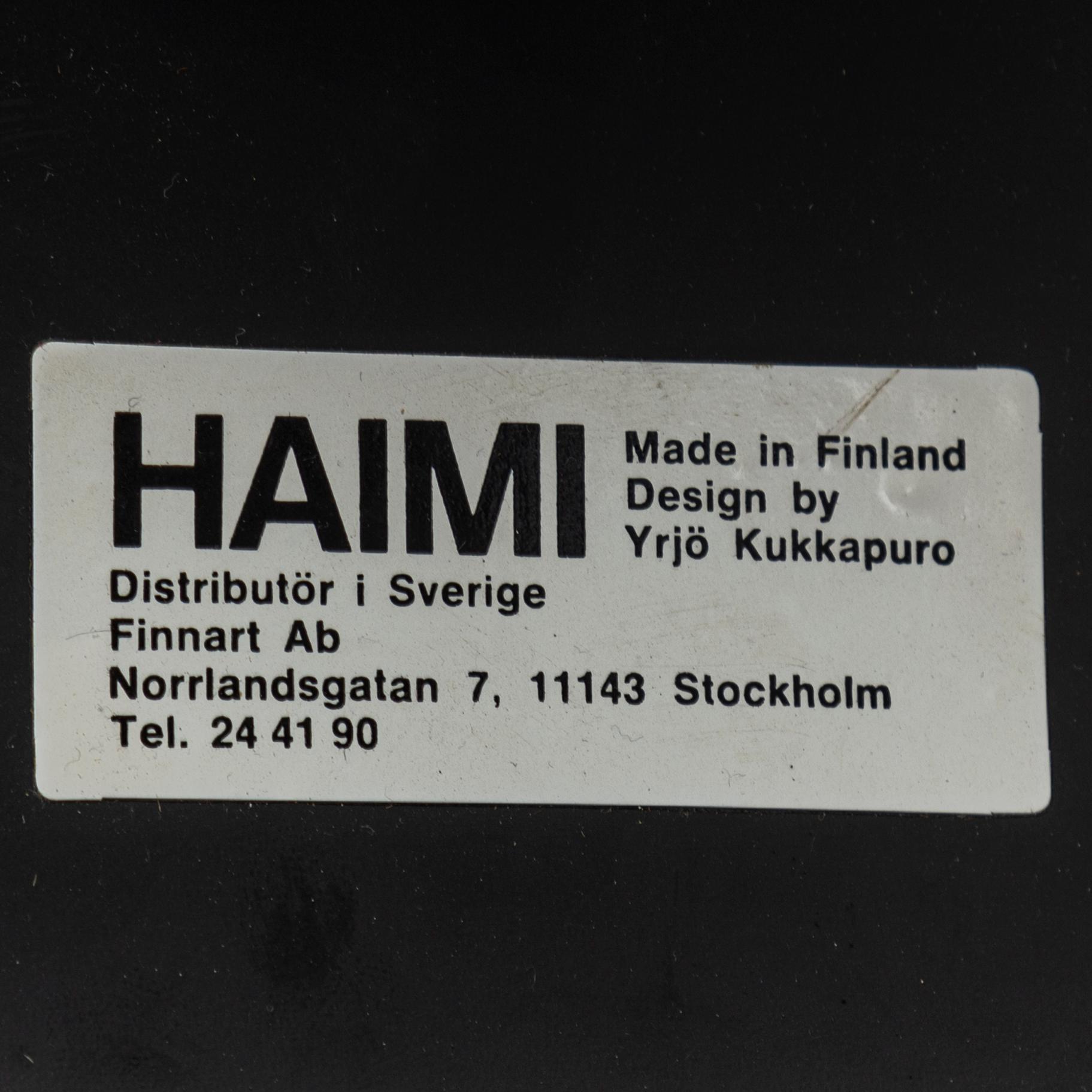 YRJÖ KUKKAPURO, a pair of 'Junior' armchairs, Haimi 1960's.