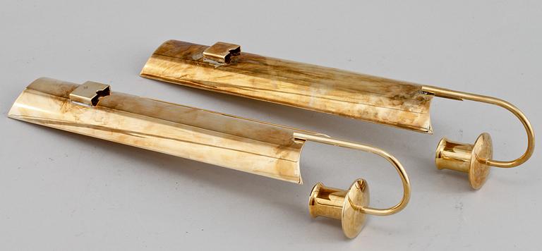 VÄGGLAMPETTER, ett par, "Reflex", Pierre Forsell, Skultuna, 1900-talets fjärde kvartal.