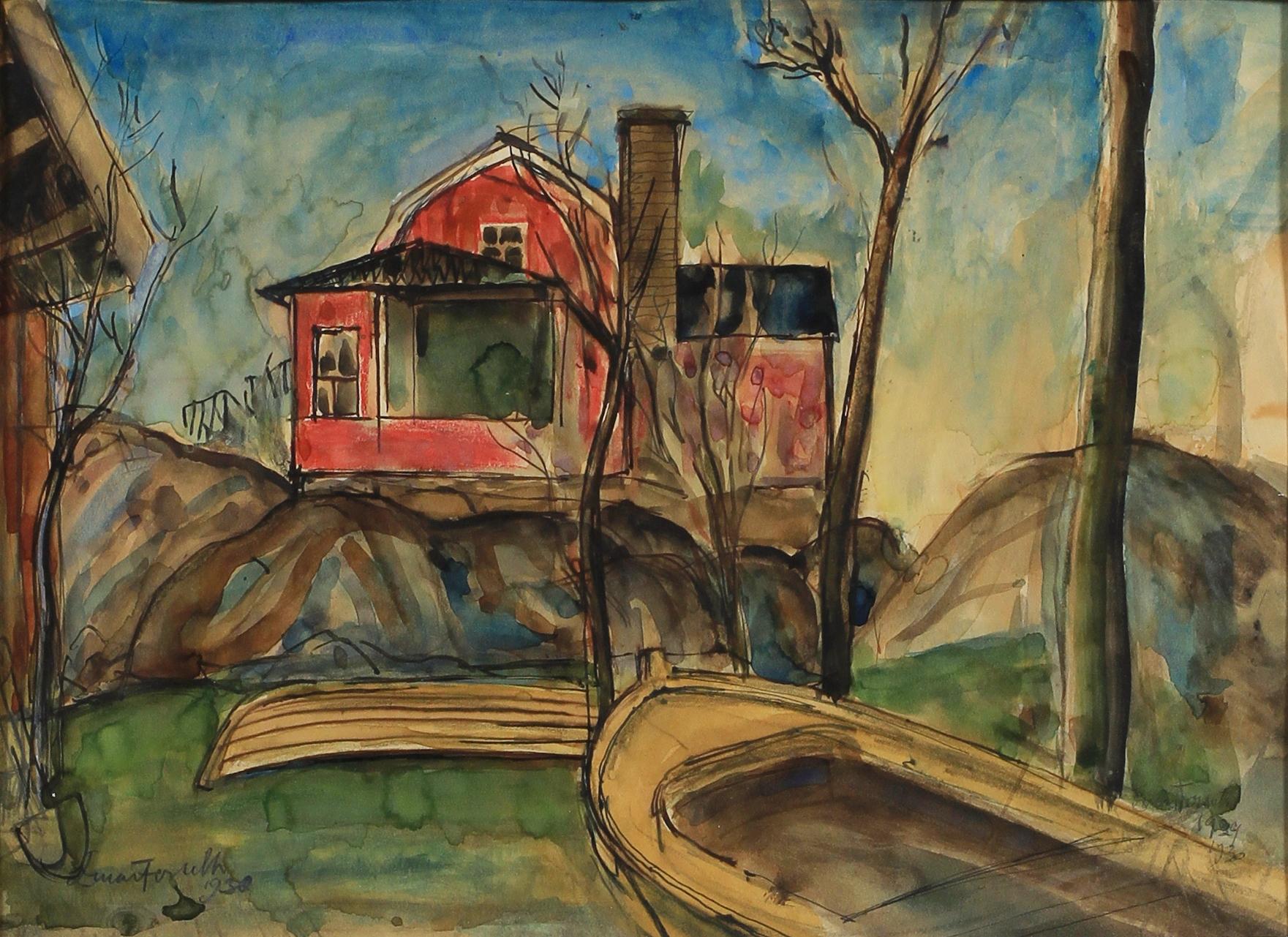 EINAR FORSETH, gouache, sign o dat 1929.