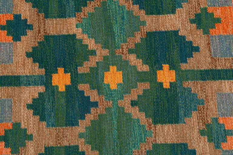 A flat weave by Judith Johansson, signed JJ, model "Plataner", 243 x 168 cm.