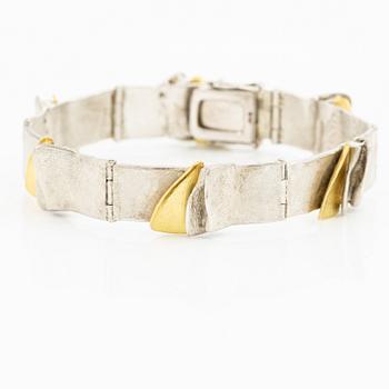 Bracelet silver and gilded silver.
