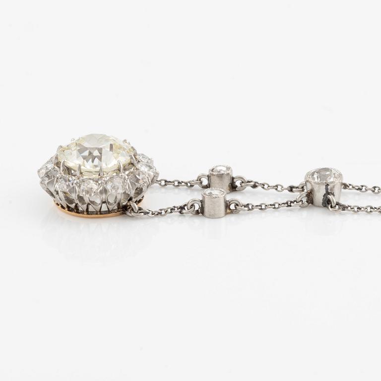 Necklace with old-cut diamond approx. 2.40 ct.