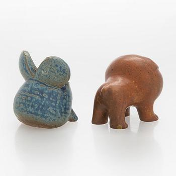 Lisa Larson, a set of two ceramic figurines, Gustavsberg, Sweden.