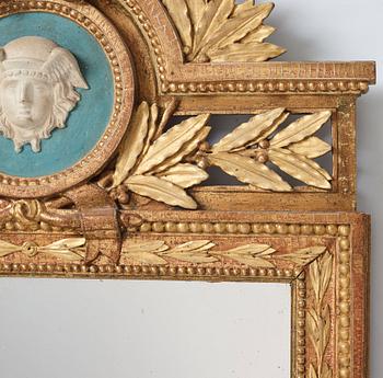Spegel, tillskriven Pehr Ljung (1743-1819), bildhuggare i Stockholm, Gustaviansk.