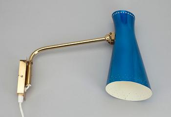VÄGGLAMPETT, mässing, Itsu, Finland 1900-talets mitt.