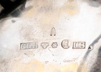 KAFFESERVIS, 3 delar, silver, CG Hallberg, Stockholm 1946. Vikt ca 1261 gram.
