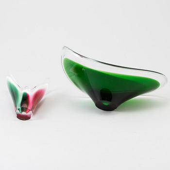 PAUL KEDELV, vase and bowl, "Coquille" Flygsfors.