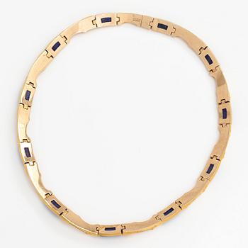 Björn Weckström, Halsband "Toltec", 14K guld och lapis lazuli. Lapponia 1999.