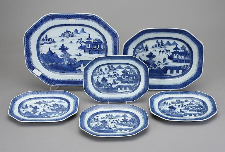 STEKFAT, 6 st, porslin, Kina, Jiaqing 1796-1820.