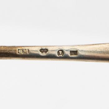 Egg cup with spoon and odd egg cup silver Swedish import marks.