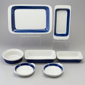 A 73 pcs 'Koka blå' porcelain dinner service by Hertha Begtsson, Rörstrand, in production 1956-1988.