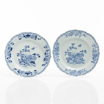 Tallrikar, 4 st, porslin, Kina, 1700/1800-tal.