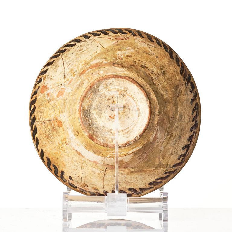 A conic pottery bowl, probably Nishapur, Northeast Persia, 10th century.