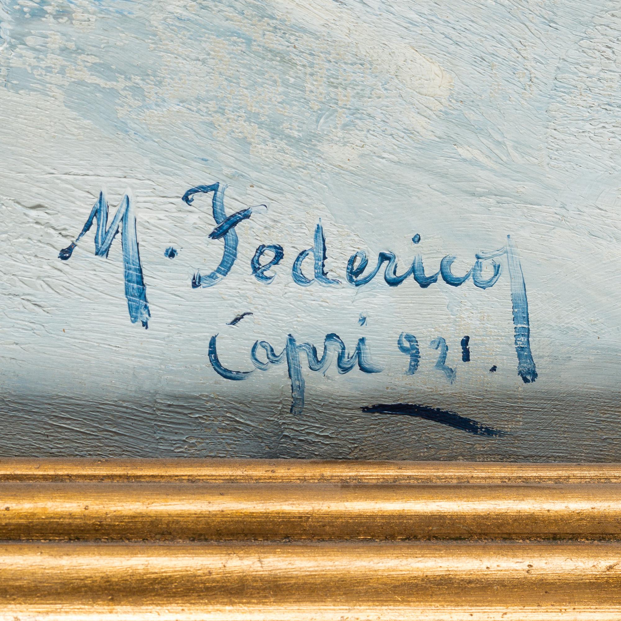 MICHELE FEDERICO, signerad och daterad. Olja på duk.