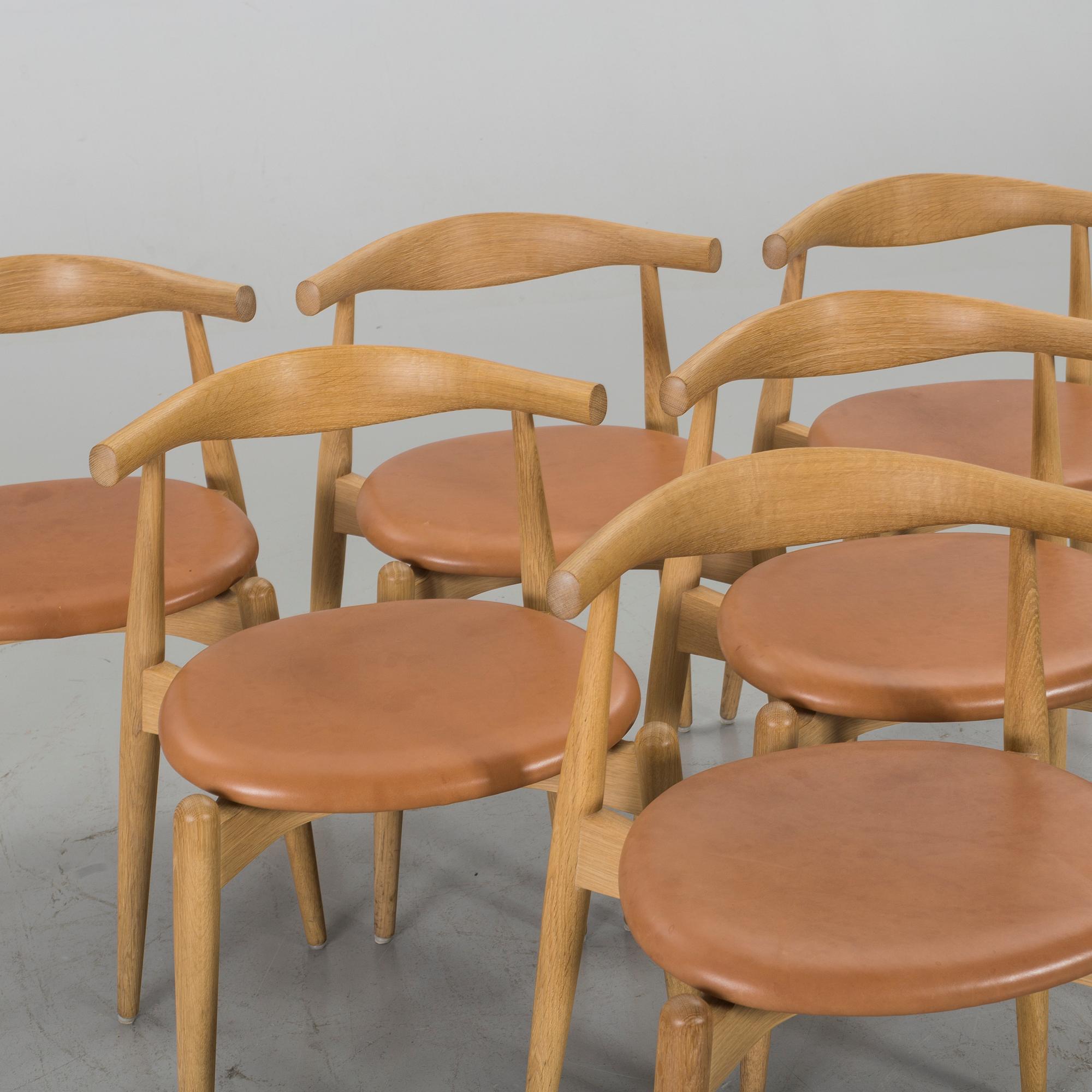 HANS J WEGNER, SIX CHAIRS "CH 20".