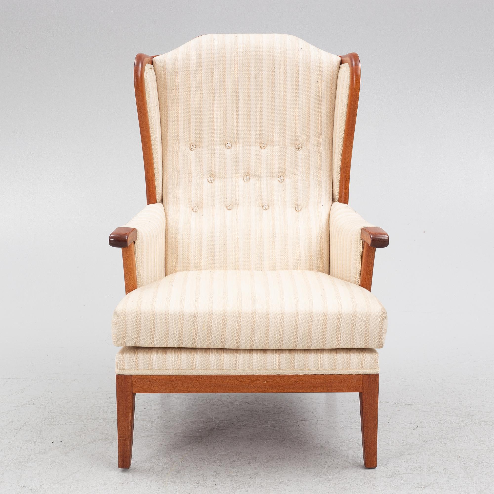 Carl Malmsten, armchair, "The Housefather", OH Sjögren, late 20th century.
