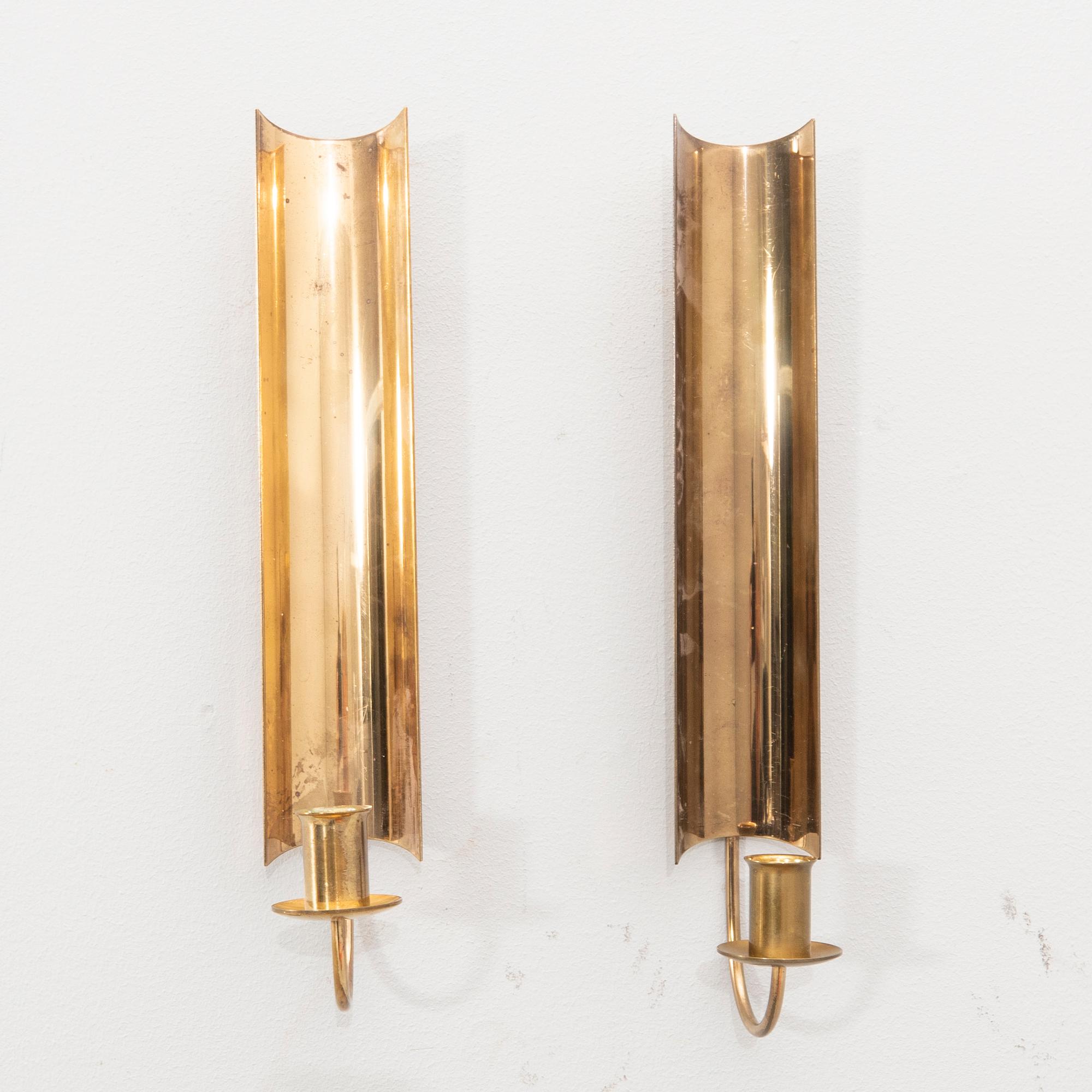 Pierre Forssell, wall sconces, a pair, "Reflex", Skultuna, 1990-94.