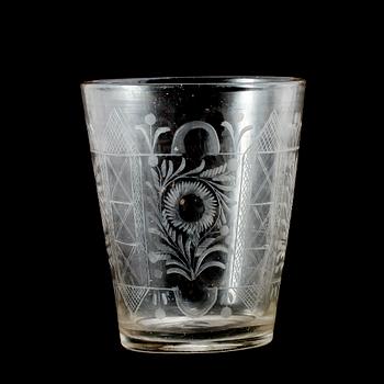BÄGARE, glas, Tyskland, 1700-/1800-tal.