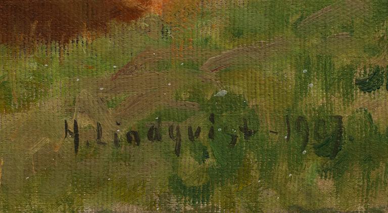 HERMAN LINDQVIST, olja på duk. Signerad och daterad 1907.