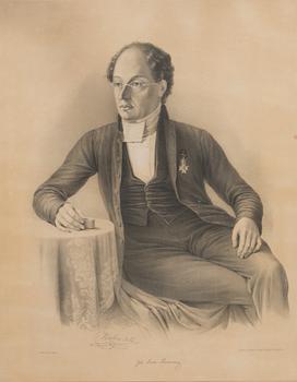 JOHAN KNUTSON, hänen mukaansa, litografia, Adler & Dietze, 1800-luku.