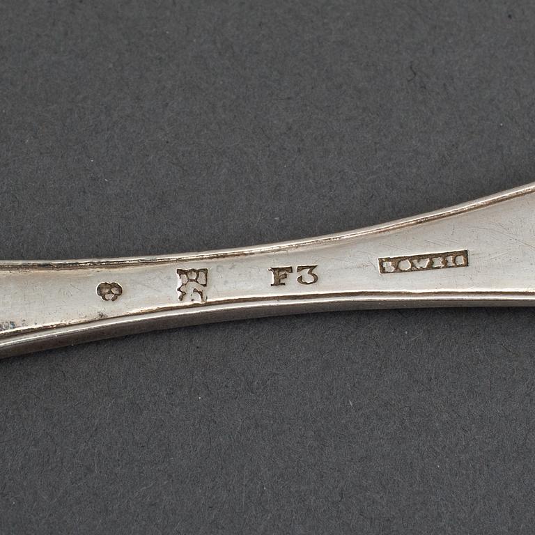 THREE SILVER TABLE SPOONS, Norrköping, first half of the 19th century. Weight ca 205 g.