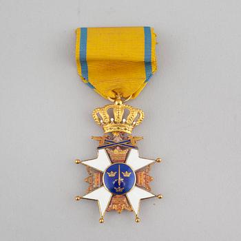 A sign for the royal order of the sword, gold and enamel, Stockholm, 1963.