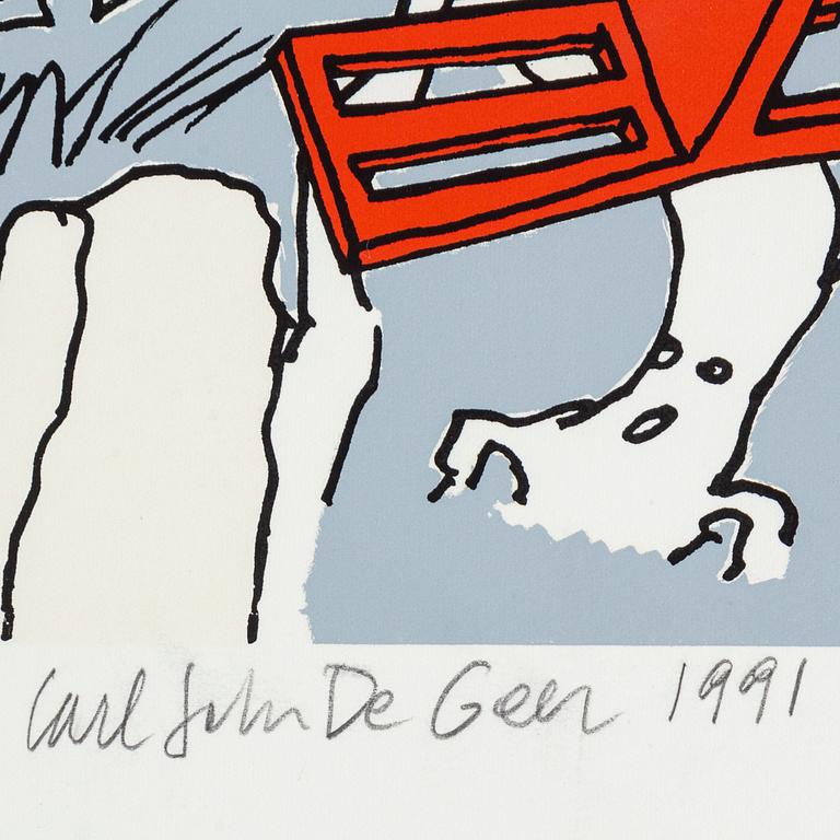 CARL JOHAN DE GEER, färglitografi, 1991, signerad 143/150.