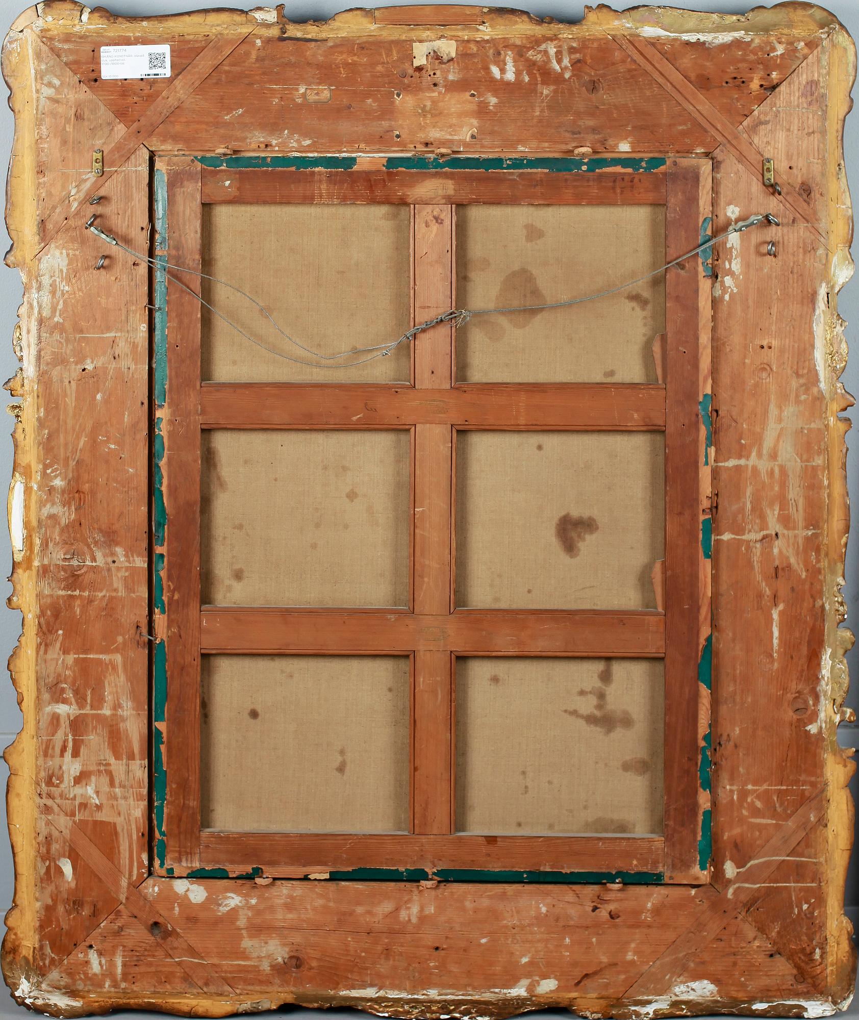 OKÄND KONSTNÄR, olja på duk, uppfodrad, troligen 1700-tal.