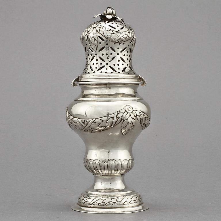SOCKERRUSKA, silver, Danmark, 1782, vikt 230 g.