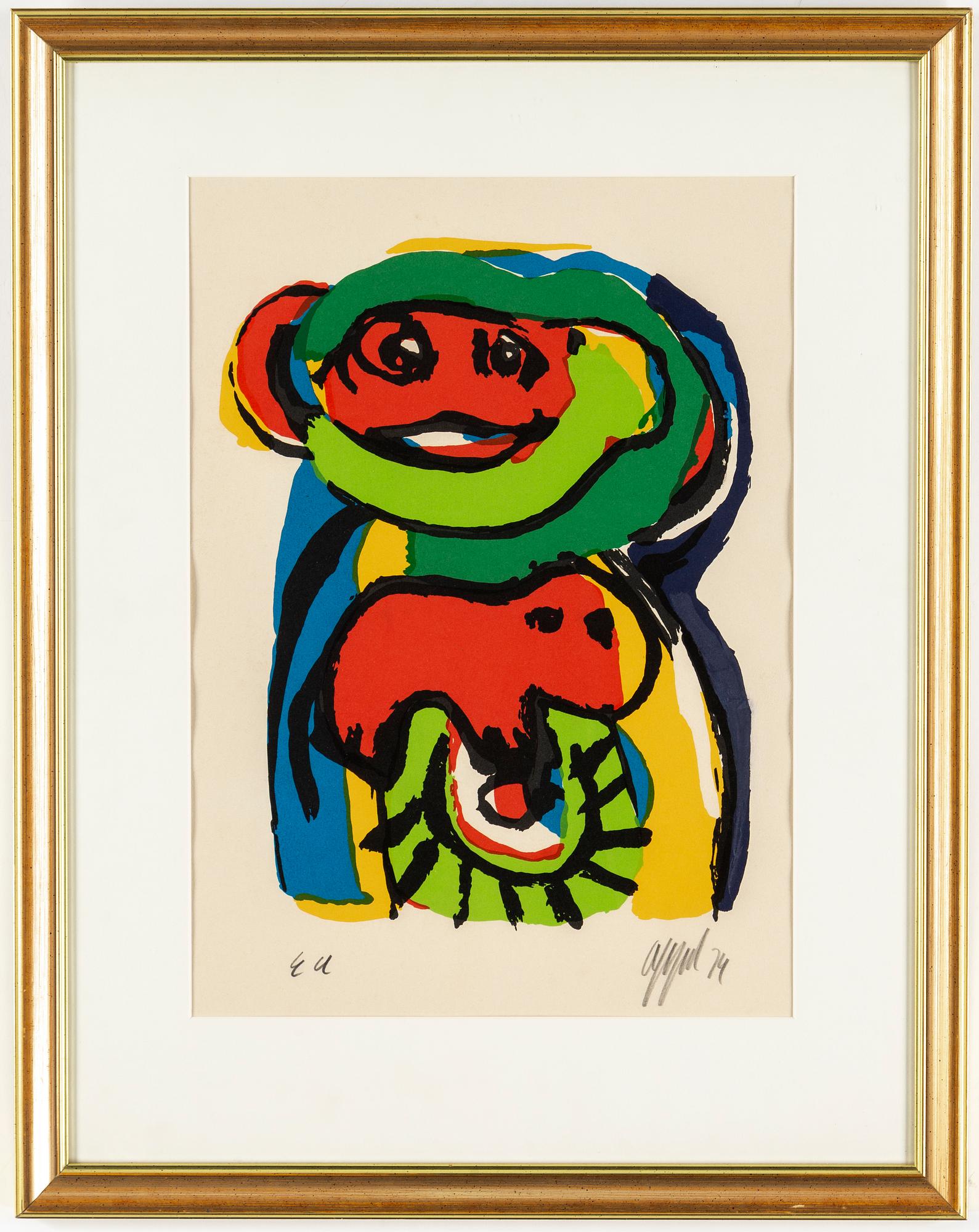 KAREL APPEL, lithograph in colours, 1974, signed EA.