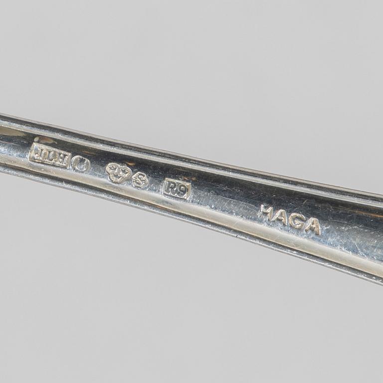 Cutlery, 9 pcs, silver, model "Haga", JL Hultman, Stockholm 1965-1970.