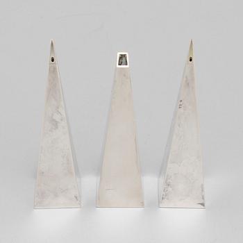 Three silver objects by Wolfgang Gessl, Stockholm, 2000.