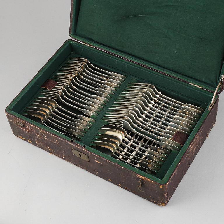 A German 88 piece silver cutlery-set, marked I. Wagner & S., Berlin late 19th century.