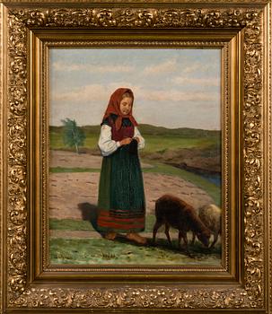 ADOLF VON BECKER, A SHEPHERD GIRL.