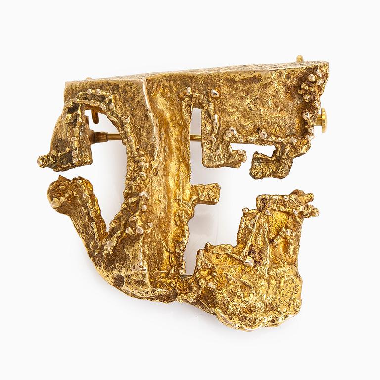 Björn Weckström, brooch, “Dinosaur”, 14K gold, Lapponia 1974.
