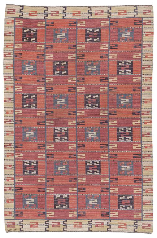 Märta Måås-Fjetterström, matta, "Röda Esset", rölakan, ca 339 x 225 cm, signerad AB MMF.